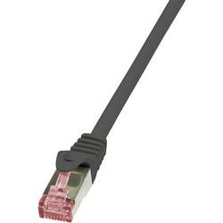 LogiLink CQ2033S RJ45 síťové kabely, propojovací kabely CAT 6 S/FTP 1.00 m černá samozhášecí, s ochranou 1 ks