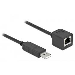 Delock Adaptérový kabel USB A na RJ45 USB 2.0 konektor rj45, USB-A zástrčka 0.50 m černá 64163