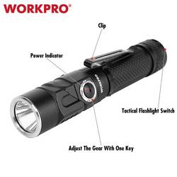 WorkPro WP351007WE LED kapesní svítilna s režimem stroboskopu, poutko na ruku napájení přes USB 1100 lm 16 h 128 g