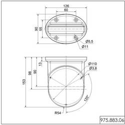 Werma Signaltechnik 975.883.06 Vhodné pro řadu (signální technika) světlo s otočným zrcadlem 883, signalizační osvětlení 280, EVS signalizační světlo 279