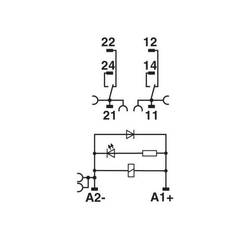 Phoenix Contact RIF-1-RPT-LDP-12DC/2X21 reléový modul, 12 V/DC, 3 A, 2 přepínací kontakty, 10 ks