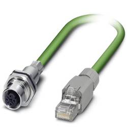 Phoenix Contact 1404367 M 12 / RJ45 síťové kabely, propojovací kabely CAT 5e SF/UTP 0.50 m zelená 1 ks