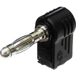 TRU COMPONENTS banánkový konektor zástrčka, zahnutá Ø pin: 4 mm černá 1 ks
