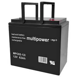 multipower MPC62-12I 136091 olověný akumulátor 12 V 62 Ah olověný se skelným rounem (š x v x h) 226 x 214 x 135 mm šroubované M6 odolné proti více cyklům,