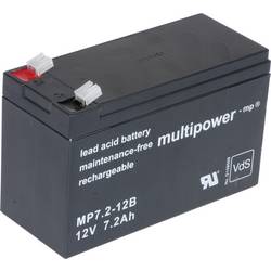 multipower MP7,2-12B 130628 olověný akumulátor 12 V 7.2 Ah olověný se skelným rounem (š x v x h) 65 x 102 x 151 mm plochý konektor 6,35 mm bezúdržbové,