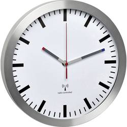 TFA Dostmann 60.3528.02 DCF nástěnné hodiny 30 cm x 45 mm, hliník, tiché hodiny (bez tikání)