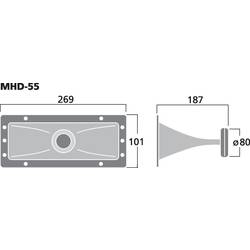 Monacor MHD-55 vysokotónový reproduktor s ovladačem 30 W 8 Ω