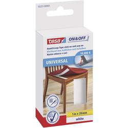 TESA On & Off 55231-03-00 pásek se suchým zipem, lepicí, k našití, háčková a flaušová část, (d x š) 1000 mm x 20 mm, bílá, 1 ks