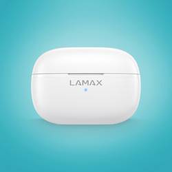 Lamax Clips1 Play Headset do uší (In Ear) Bluetooth® stereo bílá Indikátor nabití, Nabíjecí pouzdro, regulace hlasitosti, odolné vůči potu, dotykové ovládání,