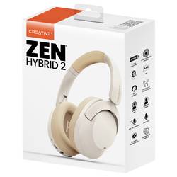 Creative Zen Hybrid 2 Headset otevřená (On Ear) Bluetooth® stereo krémová regulace hlasitosti, Vypnutí zvuku mikrofonu