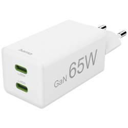 Hama USB nabíječka, USB Power Delivery (USB-PD) , 2x USB-C®, 65.00 W, Dodávka energie, bílá