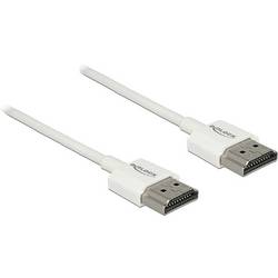 Delock HDMI kabel Zástrčka HDMI-A 1.5 m bílá 85126 pozlacené kontakty, 4K UHD, kroucený , třížilový stíněný HDMI kabel