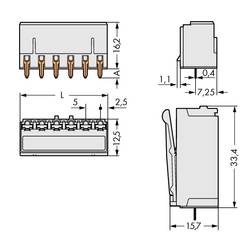 WAGO 2092 zásuvkový konektor do DPS 6, rozteč 5 mm, 2092-1306, 100 ks