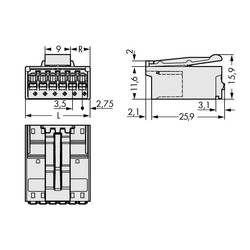 WAGO 2091 konektor do DPS 6, rozteč 3.50 mm, 2091-1526/002-000, 100 ks
