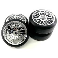 Absima 1:10 silniční model kompletní kola Drift chrom 4 ks