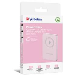 Verbatim Charge n Go Magnetic Wireless powerbanka Li-Pol, 10000 mAh, Rychlé nabíjení, Quick Charge 3.0, Power Delivery 3.0, Adaptivní rychlé nabíjení, USB-C®,
