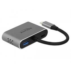 Delock USB 2.0 adaptér [1x USB-C® zástrčka - 1x HDMI zásuvka, VGA zásuvka, USB-C® zásuvka] 64074 0.12 m