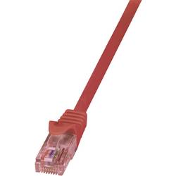 LogiLink CQ2074U RJ45 síťové kabely, propojovací kabely CAT 6 U/UTP 5.00 m červená samozhášecí, s ochranou 1 ks