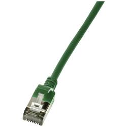 LogiLink CQ9075S RJ45 síťové kabely, propojovací kabely CAT 6A U/FTP 5.00 m zelená extrémně tenký , samozhášecí, flexibilní provedení, fóliové stínění, bez