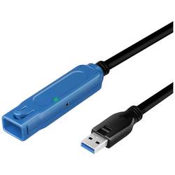 LogiLink USB kabel USB 3.2 Gen1 USB-A zásuvka, USB-A zástrčka 30.00 m černá, modrá Aktivní se zesílením signálu UA0401