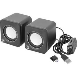 Manhattan PC reproduktory USB černá, stříbrná