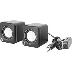 Manhattan PC reproduktory kabelový, USB černá, stříbrná