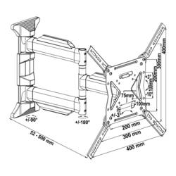 My Wall H19-2L TV držák na zeď naklápěcí, nakláněcí, otočný, odnímatelný, 66,0 cm (26) - 119,4 cm (47), H19-2L