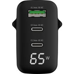 Ansmann USB-Ladegerät mit Display HC365PD 65W USB nabíječka, 1x USB A , 2x USB-C®, 65 W, Dodávka energie, černá