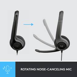 Logitech H390 Headset otevřená (On Ear) kabelová stereo černá Redukce šumu mikrofonu, Potlačení hluku regulace hlasitosti, Vypnutí zvuku mikrofonu Počítače