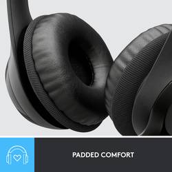 Logitech H390 Headset otevřená (On Ear) kabelová stereo černá Redukce šumu mikrofonu, Potlačení hluku regulace hlasitosti, Vypnutí zvuku mikrofonu Počítače