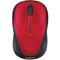Logitech M235 optická myš, přenos bezdrátový, 3 tlačítko, 1000 dpi, červená/černá