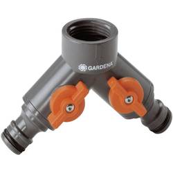 GARDENA 0938-20 plast 2cestný rozdělovač 24,2 mm (3/4) vnitřní závit, rychlospojka s regulačním ventilem