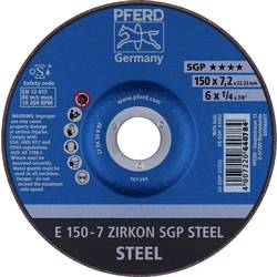 PFERD TOOLS 62215326 E 150-7 ZIRKON SGP STEEL brusný kotouč lomený Průměr 150 mm Ø otvoru 22.23 mm ocel 10 ks