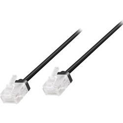 LogiLink CQ3063U RJ45 síťové kabely, propojovací kabely CAT 6A U/UTP 3.00 m černá extrémně tenký , flexibilní provedení, samozhášecí, bez halogenů 1 ks