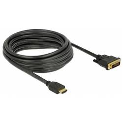 Delock HDMI / DVI kabel Zástrčka HDMI-A, DVI-D 24+1pol. Zástrčka 5 m černá 85656 třížilový stíněný, pozlacené kontakty HDMI kabel