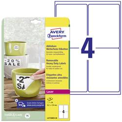 Avery-Zweckform L4774REV-20 99.1 x 139 mm poylesterová fólie bílá 80 ks přemístitelné Fóliové etikety