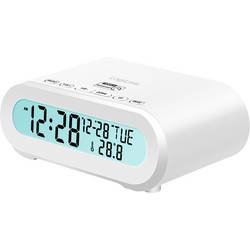 LogiLink SC0121W SC0121W radiobudík, FM, USB, na dotek výrazná tlačítka, funkce alarmu, bílá