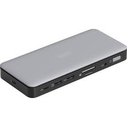 Digitus USB-C® dokovací stanice DA-70917 vč. funkce nabíjení, integrovaná čtečka karet, Podporuje rozlišení 8K při frekvenci 30 Hz (1x) / 4K při 30 Hz (2x)