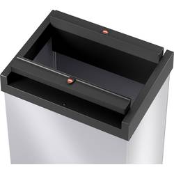Hailo Bix-Box Swing XL 8602210 odpadkový koš, 52 l, ocelový plech, (d x š x v) 340 x 339 x 763 mm, stříbrná, černá, se samouzavíracím víkem, 1 ks