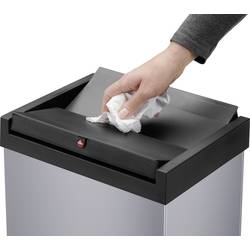 Hailo Bix-Box Swing XL 8602210 odpadkový koš, 52 l, ocelový plech, (d x š x v) 340 x 339 x 763 mm, stříbrná, černá, se samouzavíracím víkem, 1 ks