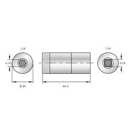 BERNSTEIN Tools for Electronics 4-9608-ETB, momentový adaptér, 1/4 (6,3 mm), 8.0 Nm (max)