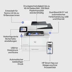 HP LaserJet Pro MFP 4102 fdw multifunkční tiskárna laserová černobílá A4 tiskárna, skener, kopírka, fax Bluetooth®, duplexní, LAN, Wi-Fi, USB