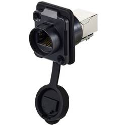 TRU COMPONENTS TC-12770460 Vestavná zásuvka RJ45, příruba se 2 otvory IP67 s krytem 1 ks