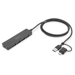 Digitus DA-70236 4 porty USB 3.0-hub s konektorem USB C černá