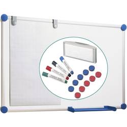 Maul bílá popisovací tabule Whiteboard 2000 MAULpro (š x v) 120 cm x 90 cm bílá plastový vč. odkládací misky, fixů, mazací houby, magnetů, blokového držáku,