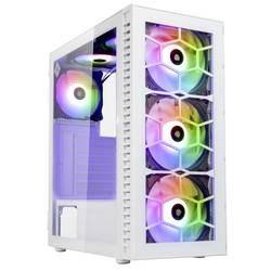 Kolink Observatory HF Glass midi tower PC skříň bílá 2 předinstalované LED ventilátory, 4 předinstalované LED ventilátory