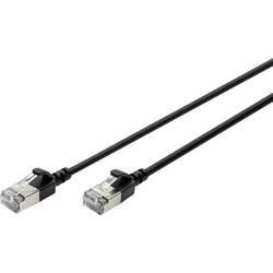 Digitus DK-1632-A-015S-BL RJ45 síťové kabely, propojovací kabely CAT 6A F/FTP 1.5 m černá barevně rozlišený, stíněný, točený drát, S průchodkou chránící proti