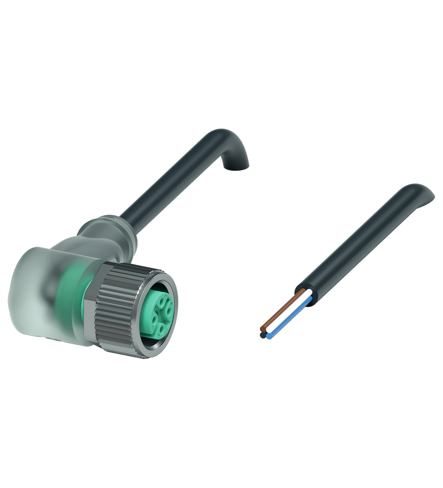 Pepperl+Fuchs V1-W-E8-BK3M-PUR-U upravený zástrčkový konektor pro senzory - aktory, 240003-100005, piny: 4, 3 m, 1 ks