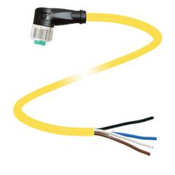 Pepperl+Fuchs V1-W-YE5M-PVC-U upravený zástrčkový konektor pro senzory - aktory, 456404, piny: 4, 5 m, 1 ks