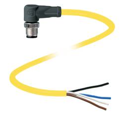 Pepperl+Fuchs V1S-W-YE2M-PVC-U upravený zástrčkový konektor pro senzory - aktory, 456422, piny: 4, 2 m, 1 ks